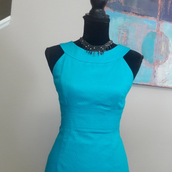 Madison/ Blue/ Halter Neck/ Sheath Dress - Picture 2 of 8
